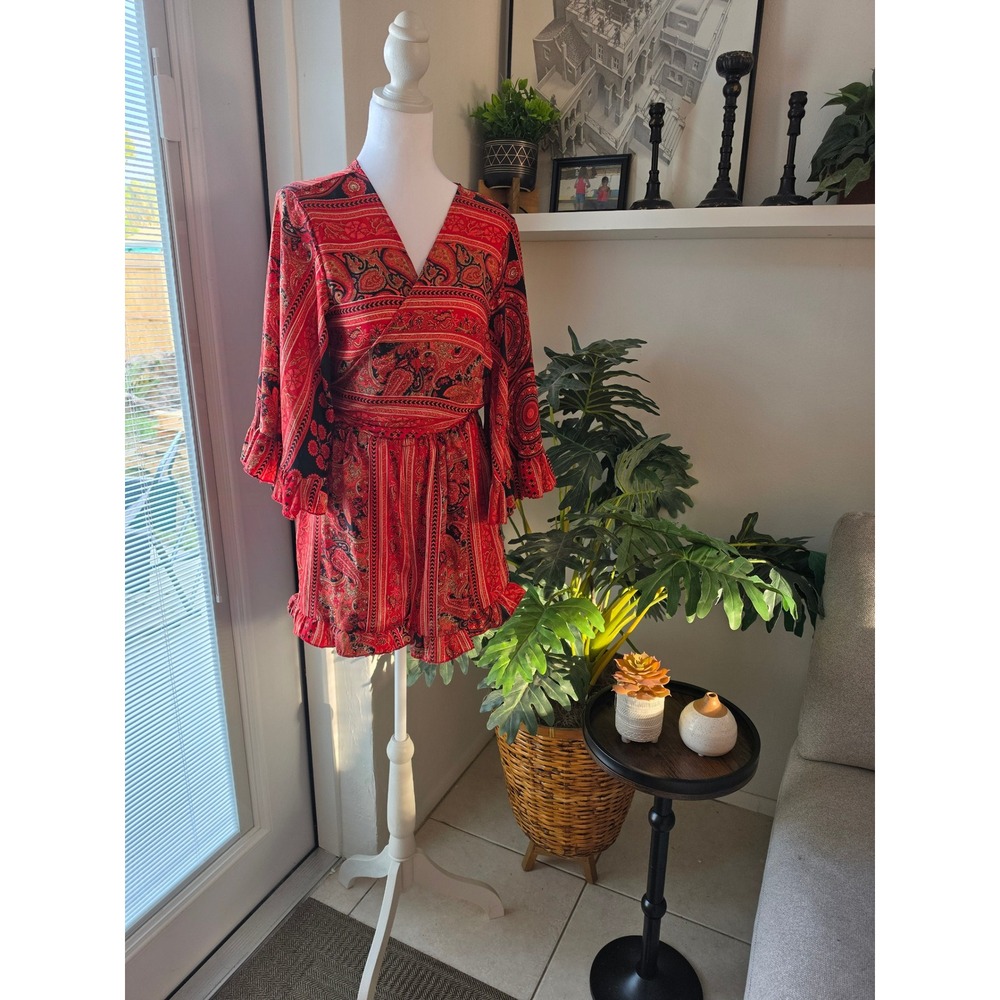 Baladev Boutique Boho Wrapped Romper, 100% Viscose, Handmade in India Free Size‎